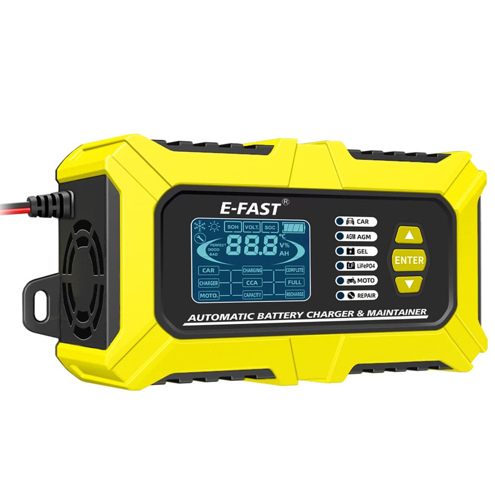 Battery Tester Analyzer 12V 6A LiFePO4 Motorcycle Lead-Acid Car Battery Charger