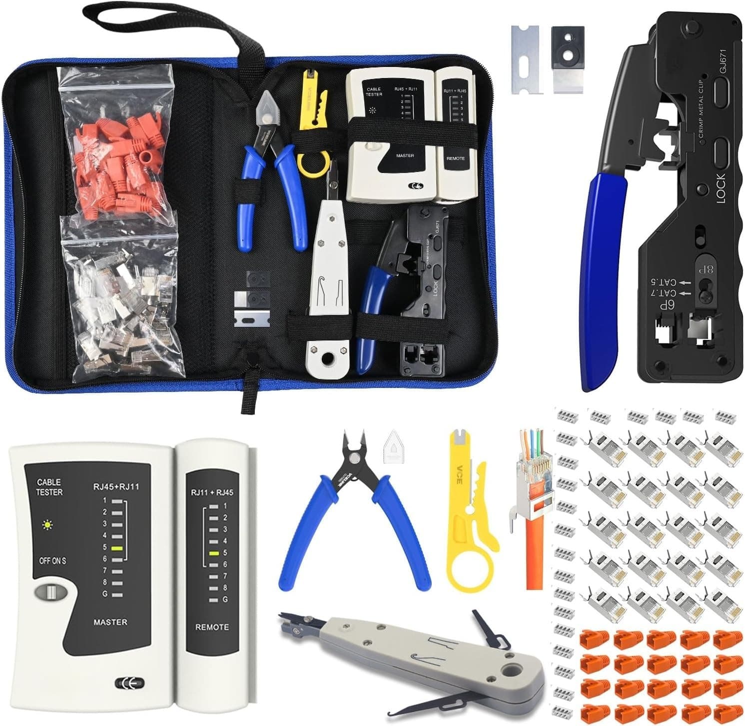 Industrial Network Crimping Pliers Professional Grade Crystal Head Crimping Pliers Set Network Crimping Pliers Home Category 7 Tools Network Installation