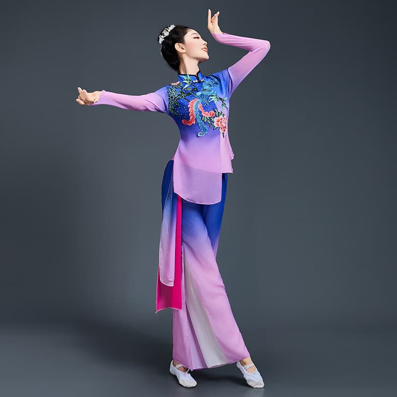 I Love You China Modern Dance Performance Costume, Women's Short Dress, Square Dance Puffy Skirt, Opening Dance Performance Costume