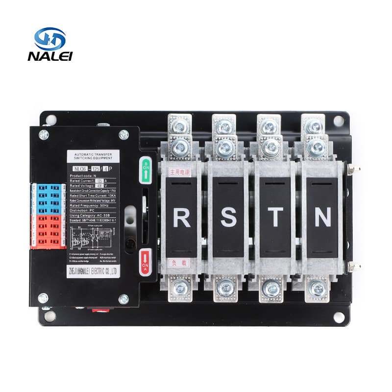 Uninterrupted dual power automatic transfer switch 4P millisecond-level switching AC380V 125A 100A photovoltaic solar.
