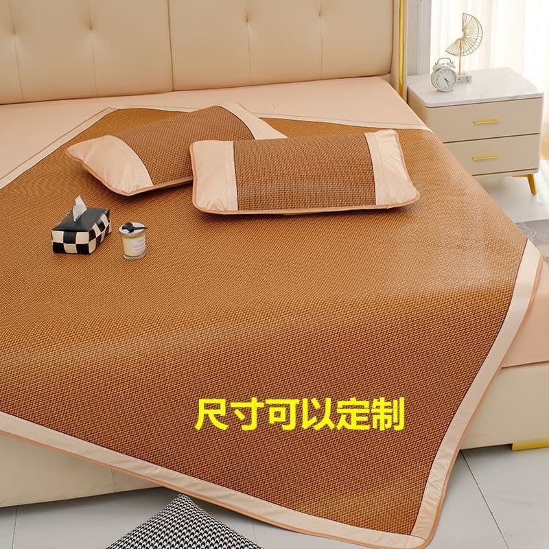 Home Rattan Mat Natural Pure Rattan Cooling Mat Double-sided Reversible Foldable Ice Silk Mat Single Set Breathable