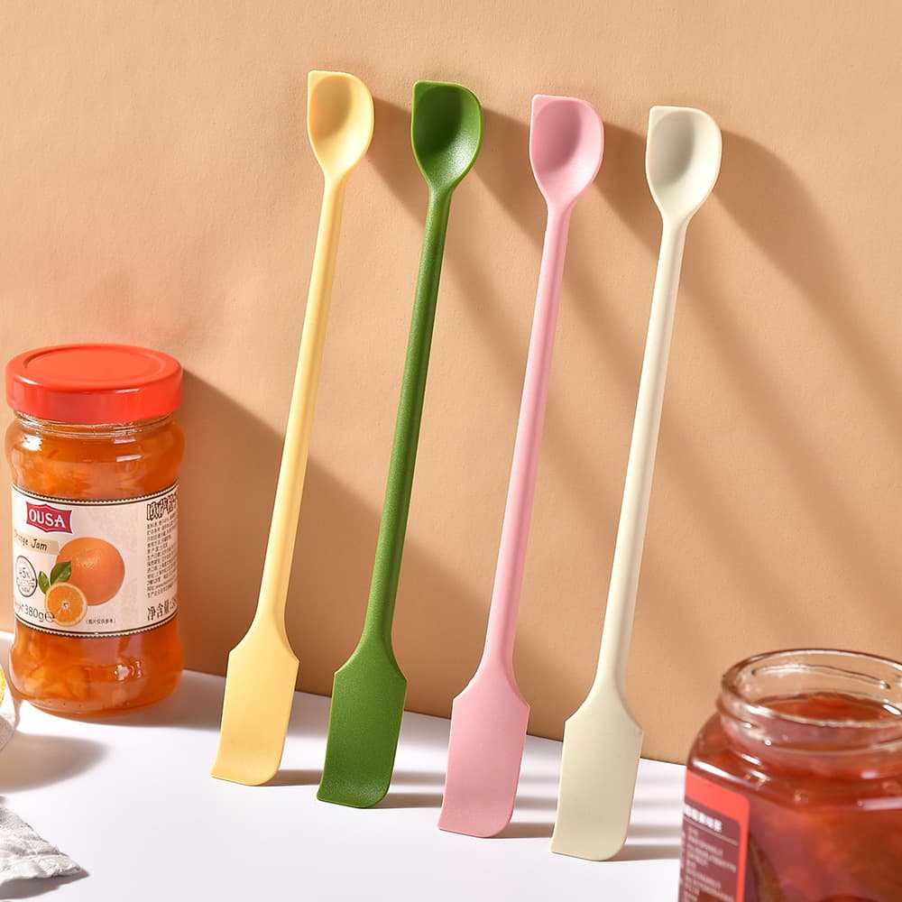 Jam Spreader Cross-Border Silicone Double-Ended Jam Scraper Spoon Kitchen Silicone Spatula Household Double-Ended Mixing Stick Spoon