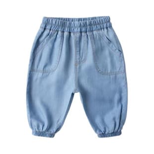 Infant and Toddler Pants, Baby Tencel Denim Jeans, Summer Mosquito-Proof Pants, Boys' Summer Denim Long Pants, Comfortable and Trendy for Young Children