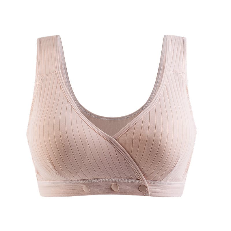 Nursing Bra Summer Thin Push-Up Anti-Sag Maternity Underwire Cotton Front-Closure Vest Bra for Women