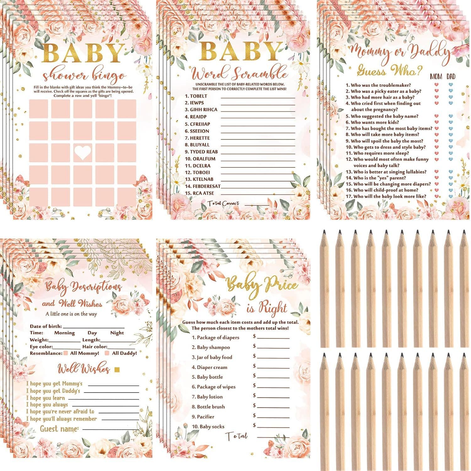 Baby Shower Family Feud Game Cards 50 Cards Gender Neutral Minimalist Baby Party Interactive Q&A Cards