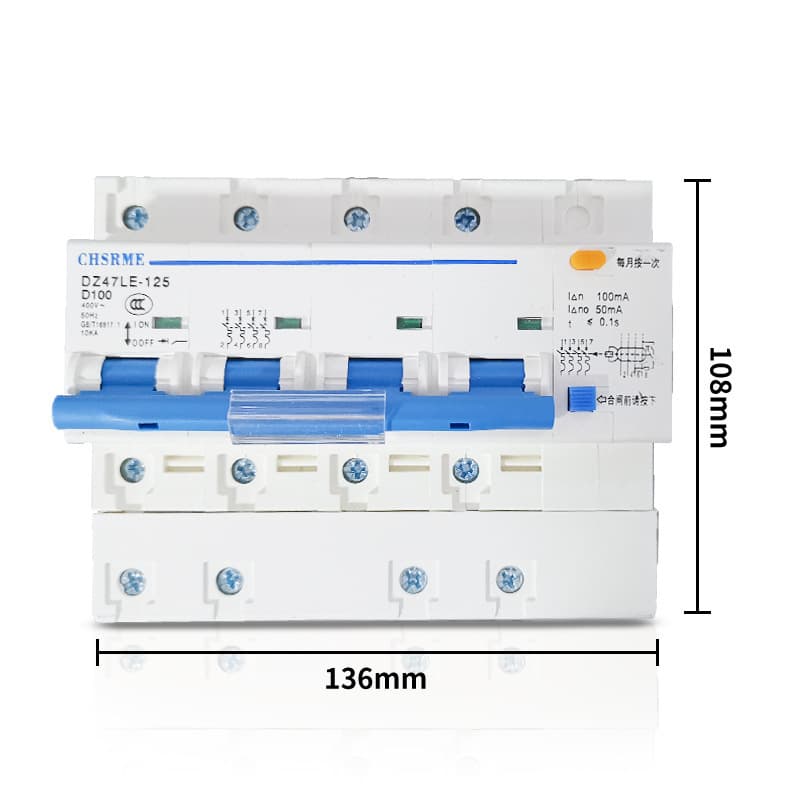 Mini Residual Current Circuit Breaker DZ47LE-63/1P+N/2P/3P+N/4P Air Switch Leakage Protector Residual Current Device