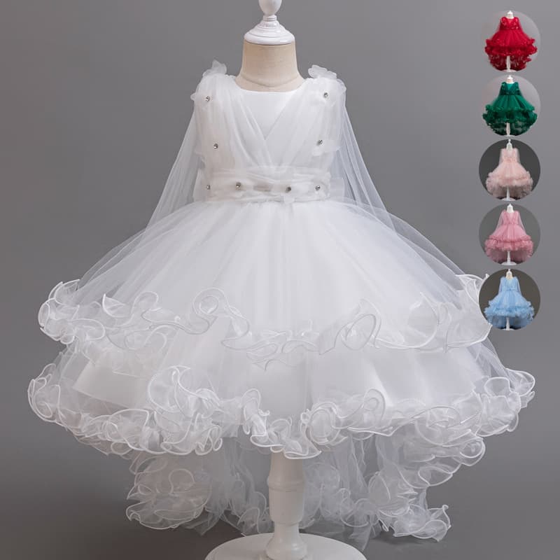 Kids Princess Dress Flower Girl Tulle Skirt Children Birthday Train Gown Dress Wholesale