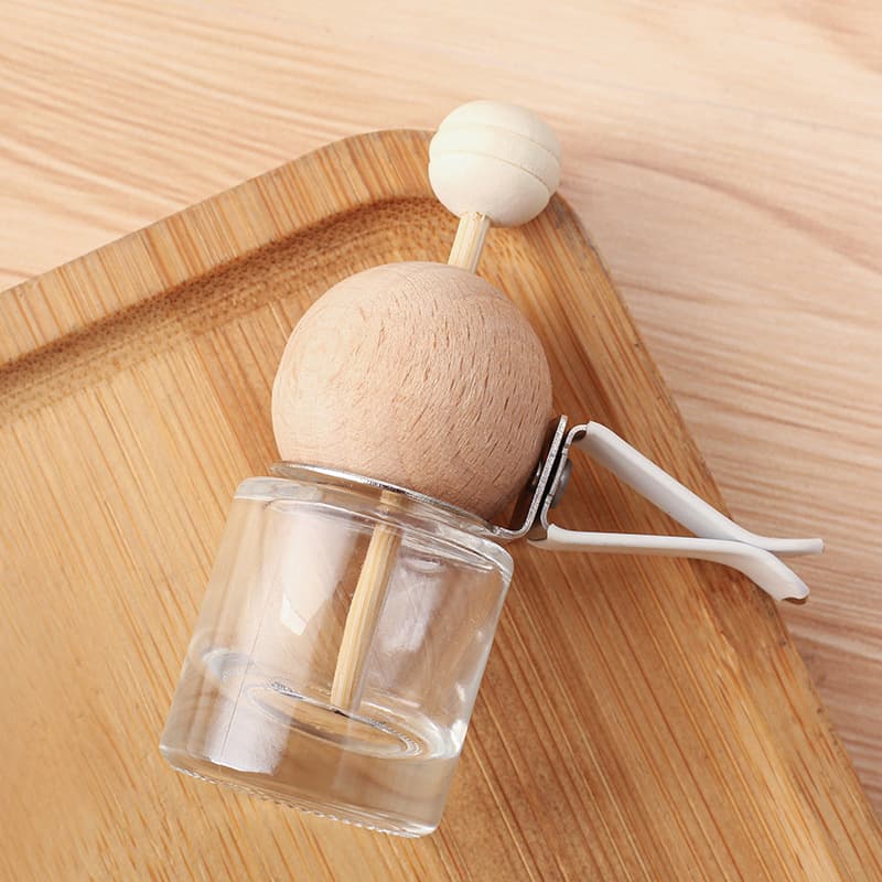 Round Vent Cylinder Bottle Car Air Freshener Bottle Cute Creative Car Decoration Car Vent Glass Bottle