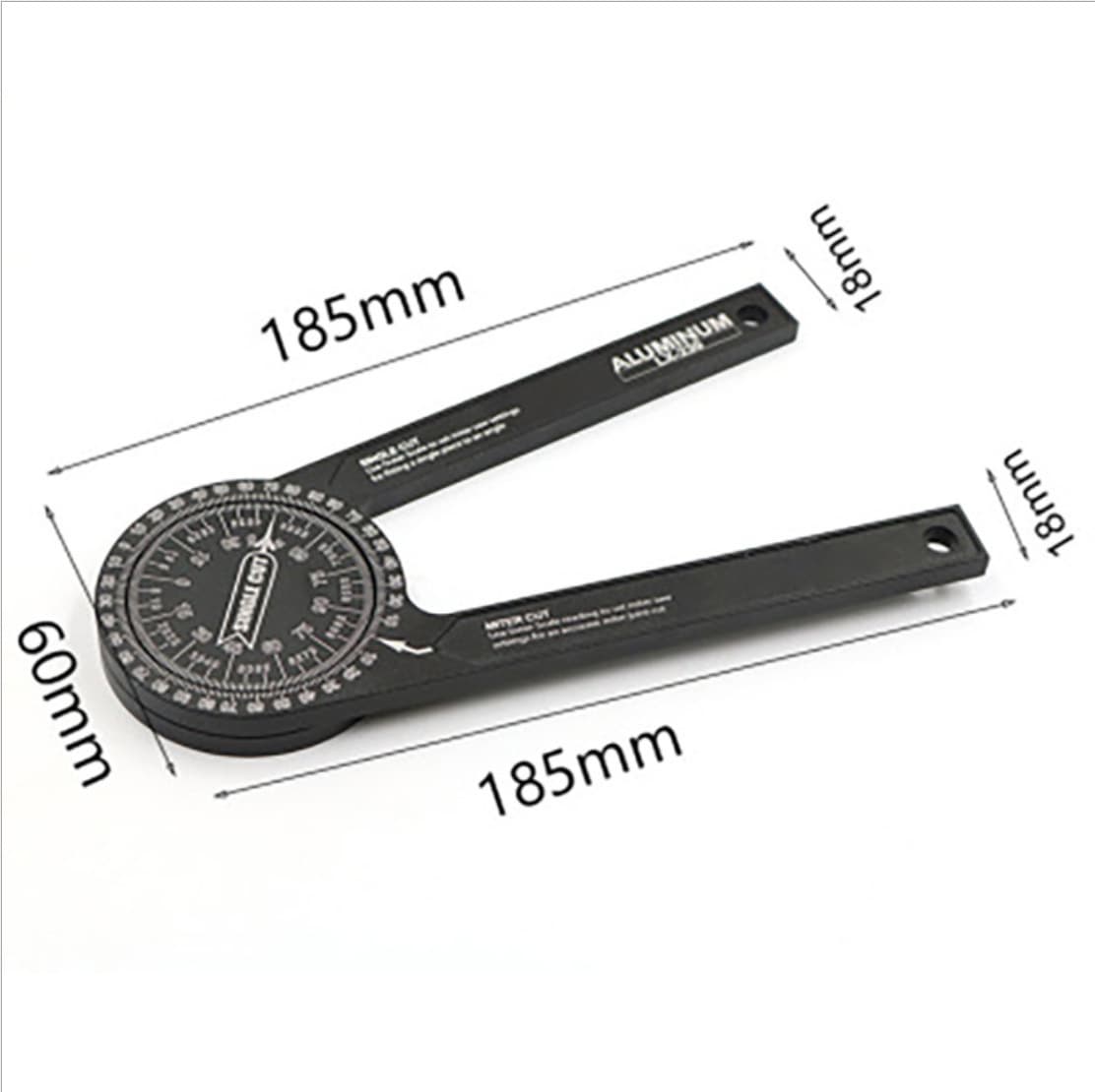 360 Horizontal Angle Gauge Aluminum Alloy Angle Gauge Woodworking Angle Cutting Positioner DIY Angle Ruler Goniometer