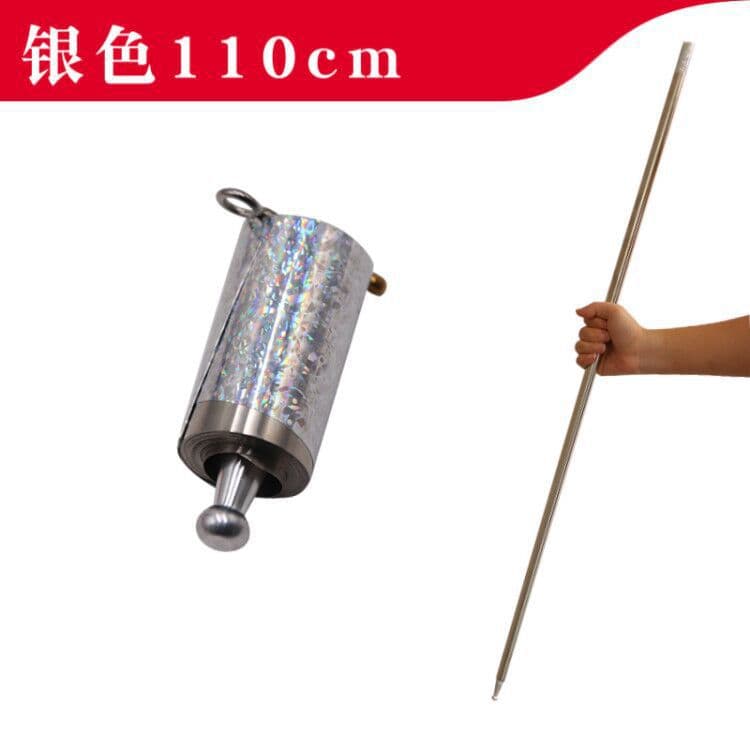 Telescopic Stick Silk Scarf to Stick Bare-Handed Metal Steel Spring Stick Magic Prop Golden Cudgel Sun Wukong Stage Performance