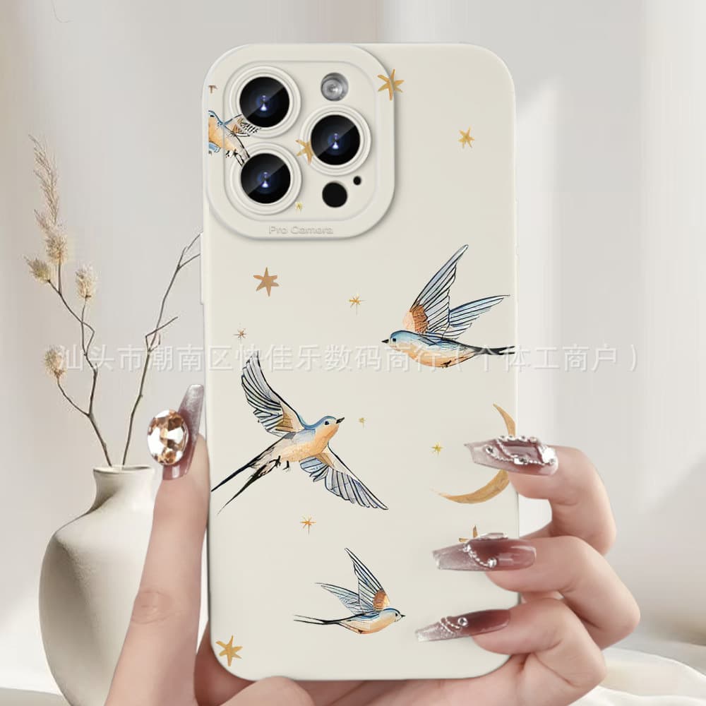 Classic Chinese Style Case for iPhone 17, Apple 14 Pro Max/15/16, Bird Design Full Coverage for 13, 12, 11