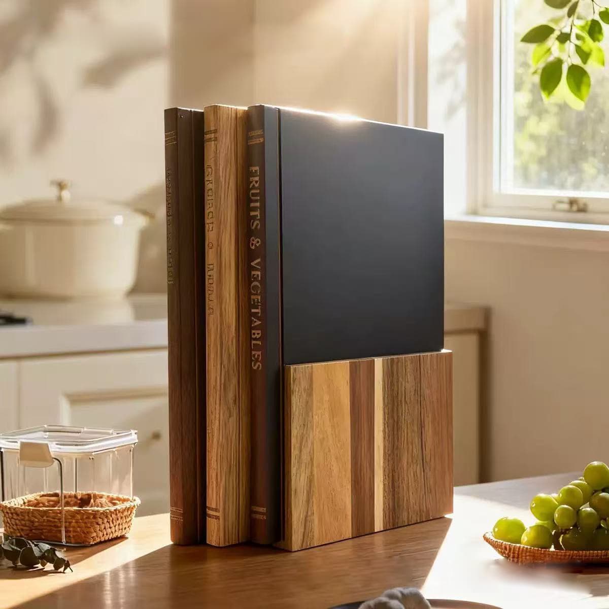Acacia Wood Cutting Board Creative Book Shape Kitchen Dining Decorative Serving Tray Charcuterie Steak Double-Sided Tray