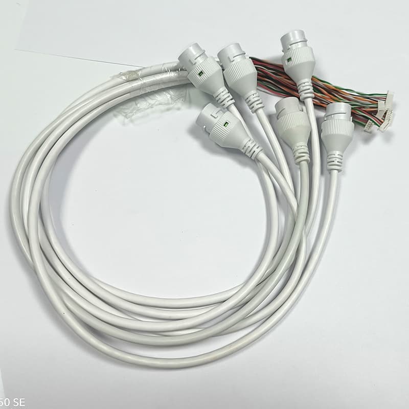 RJ45 Round Ethernet Port Black 8-Core Waterproof Cable, 8P8C Network Transmission, RJ45 Female Extension Cable, Waterproof and Durable