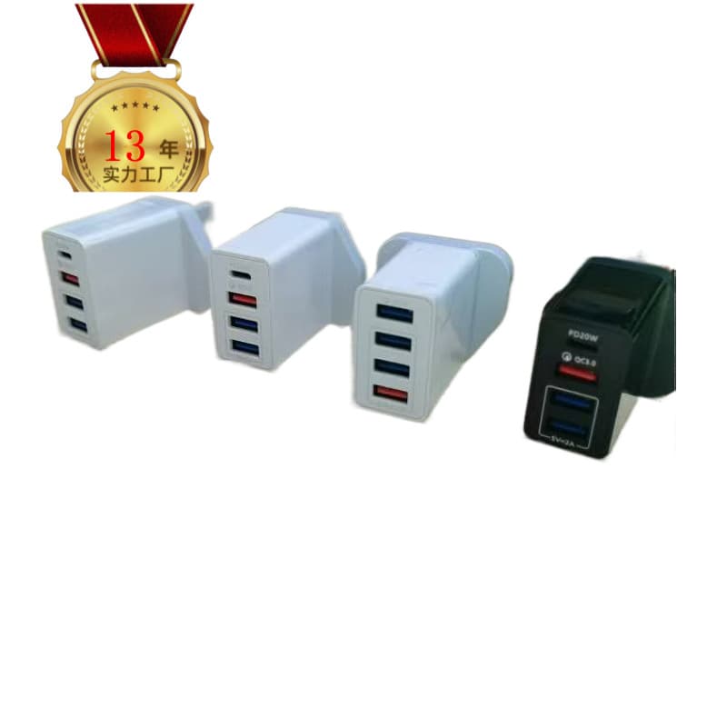 Compatible with Apple Devices 120W Dual USB + Dual Type-C Multi-Port PD Fast Charger US/EU/UK Plug