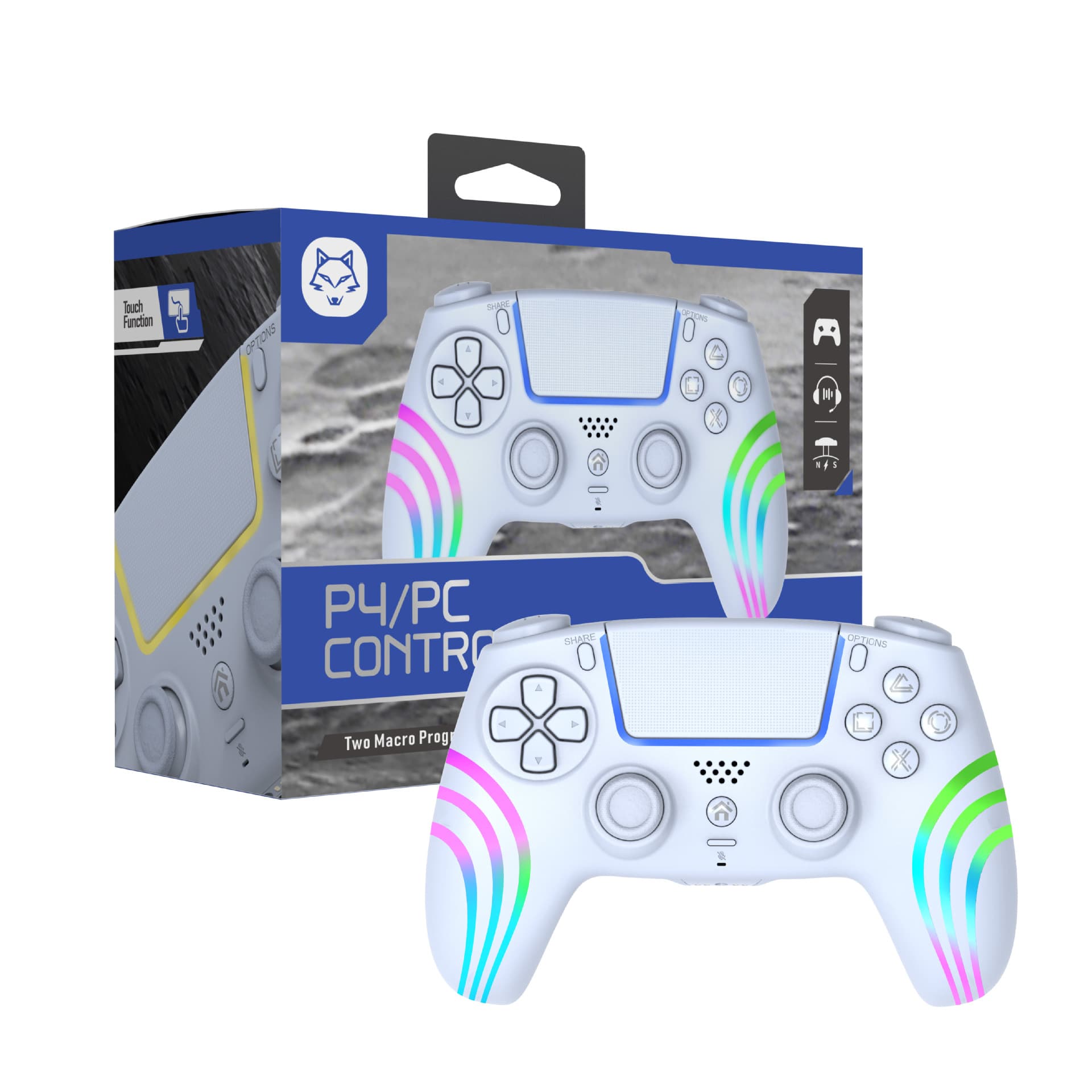 PS4 Bluetooth Wireless Game Controller Compatible with PS4 Console, PC, Steam, Supports Vibration and Motion Sensing