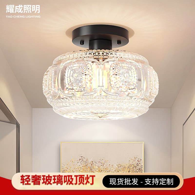 Luxury Baroque Ceiling Light for Hallway, Corridor, Living Room, Bedroom, Entryway, Foyer, Glass Ceiling Lamp
