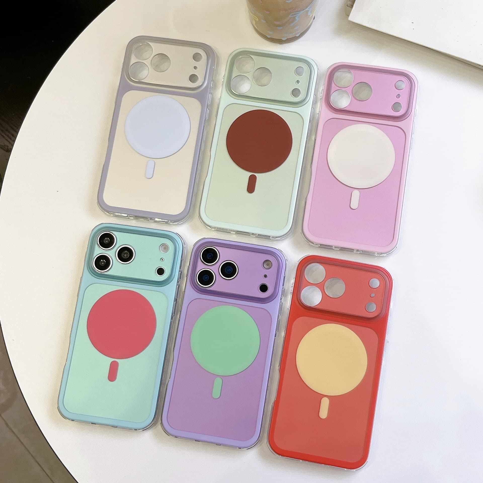 ins Contrasting Dopamine Instant IMD Compatible Apple 17 Pro Max Phone Case iPhone16 Magnetic 14/15