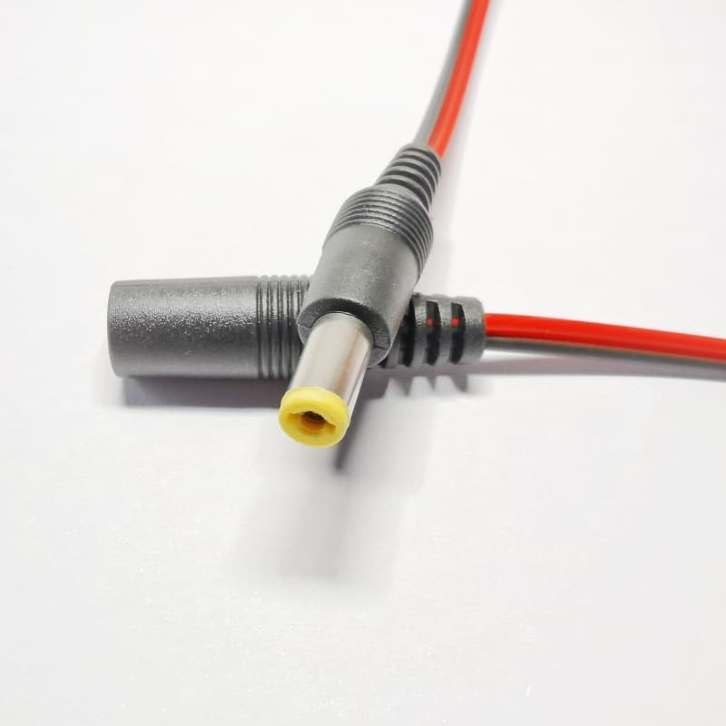 DC Power Red-Black Short Cable, Security Monitor 5521 Male/Female Connection Charging Plug Wire, Positive/Negative Welded Parallel Wire