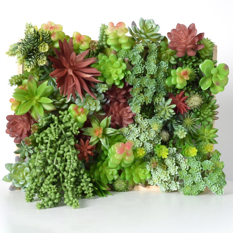 DIY Simulated Succulent Plant Head Combination Home Decoration Plastic Flocked Fake Greenery Mini Potted Plant Ornament