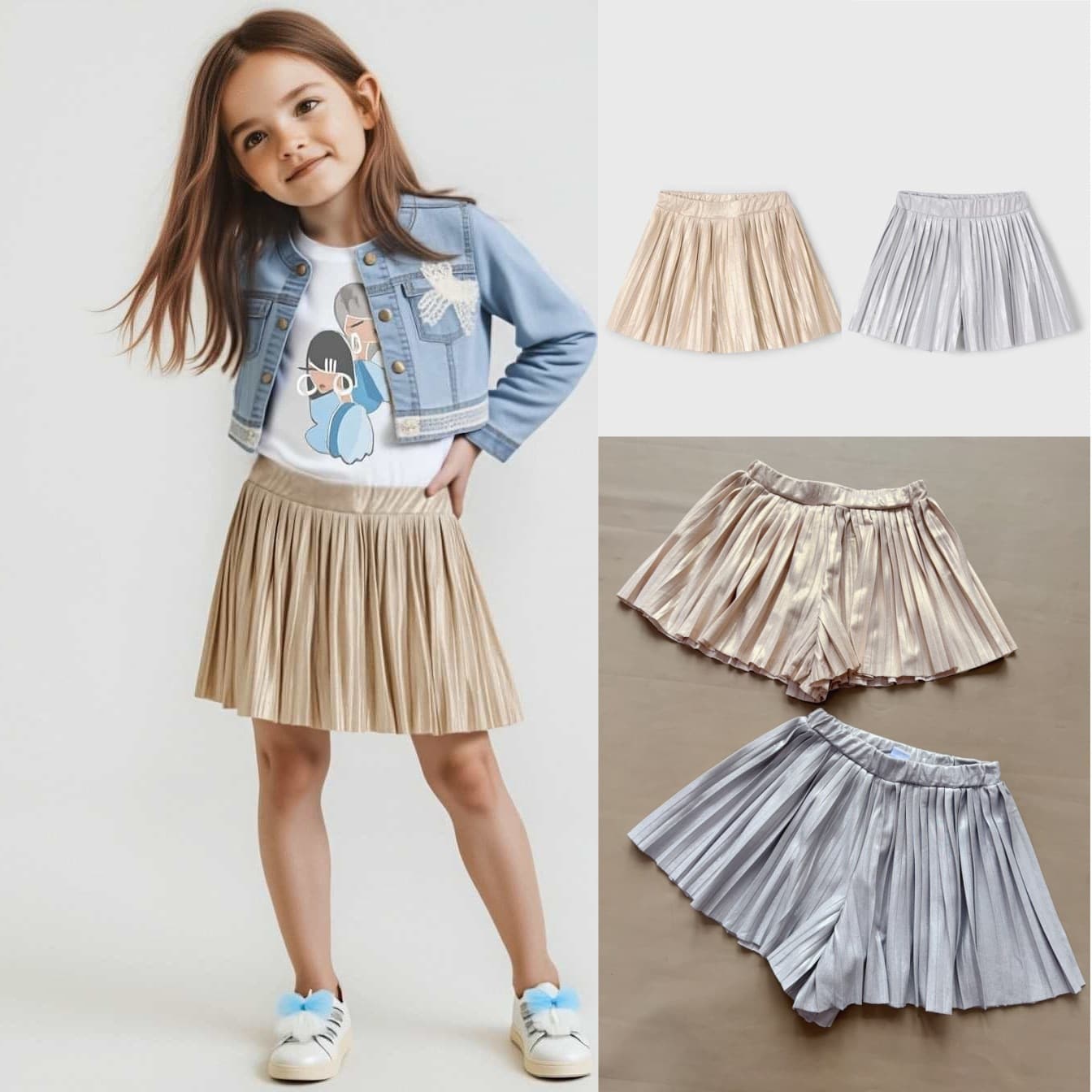 Mayoral Pleated Pants Skirt Girl Girls Pleated Skirt Shorts Style No. 03907