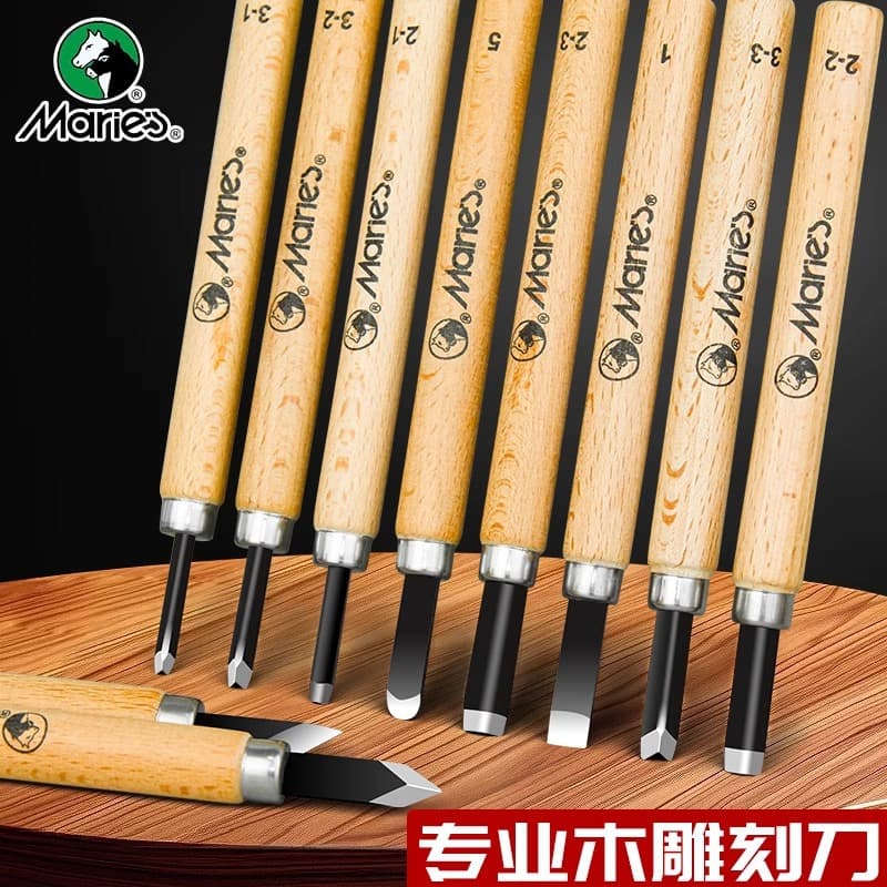 Marley Woodcarving Knife Set - Carving Knife, Carpenter Woodcarving Handmade Pen Knife Tool, Print Carving Knife, Rubber Seal Art Knife