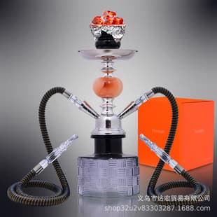 Factory Direct Supply Arabic Hookah New Style Double Tube Cross-border Drop Shipping Glass Hookah Bar Exquisite Hookah
