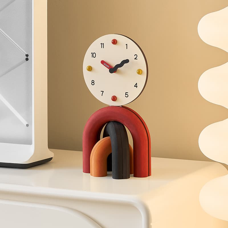 Mandelda Home Decor Living Room Tabletop Ornament TV Cabinet Entrance Creative Household Simple Desk Clock Decoration