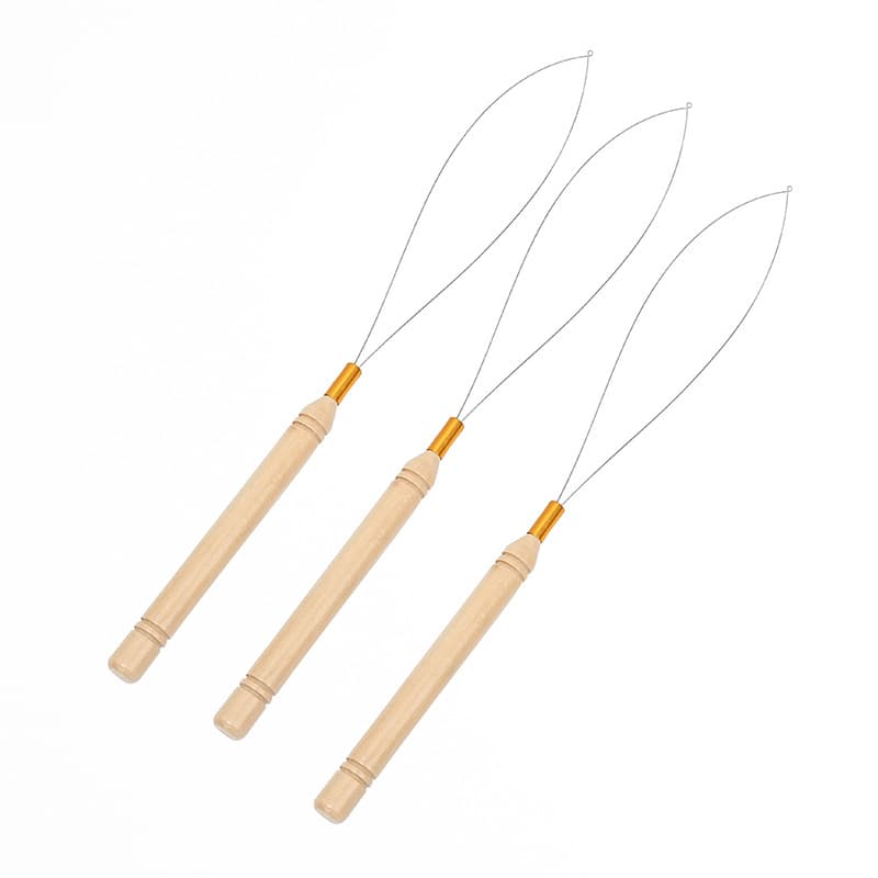 New Cross-Border Wooden Handle Tufting Gun Threader Cross-Stitch Needle Threader Wig Crochet Hook