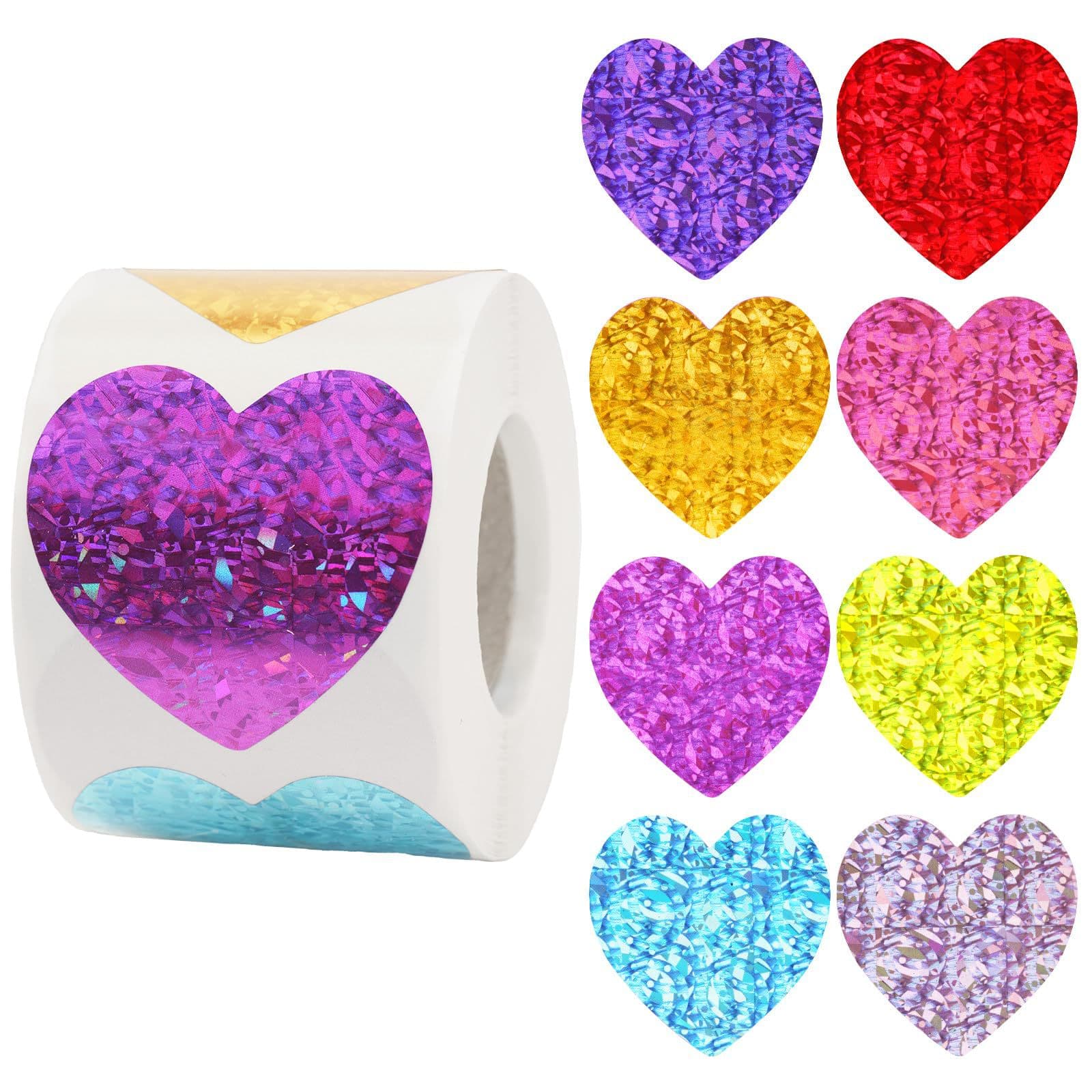 Foreign trade heart-shaped stickers 500 high-end envelope packaging self-adhesive sealing stickers aircraft box sealing stickers