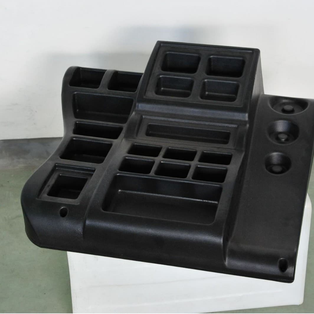 Rotomolded automotive parts workbench, tool storage, and sorting plastic trays