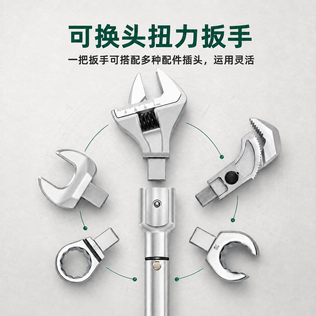 Digital Torque Wrench Electronic Display Preset Torque Wrench Interchangeable Head Torque Wrench Set