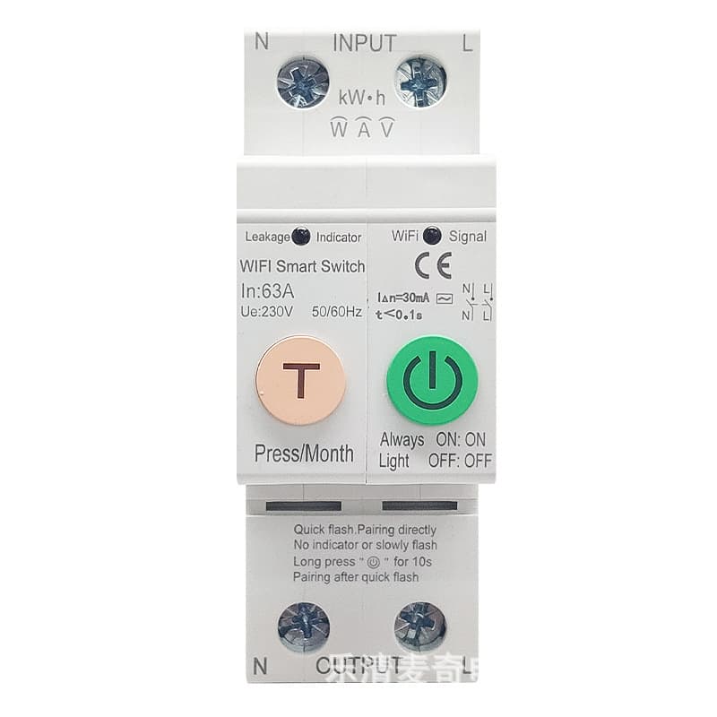 Tuya Metering Zigbee Smart Switch Circuit Breaker Wireless Remote Control via Mobile Phone for Smart Home