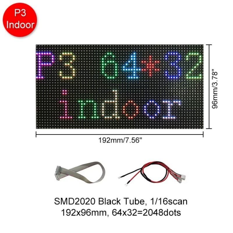 LED Display Module Unit Board P3 192mmx96mm LED High-Definition Panel for Bar KTV Display Equipment
