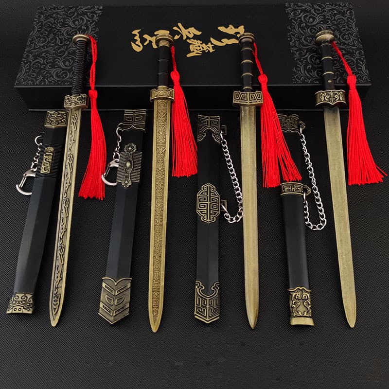 Ancient Han Sword, Qin Shi Huang Sword, Ruyi Sword, Yue King Sword Series Alloy Sword Model Set