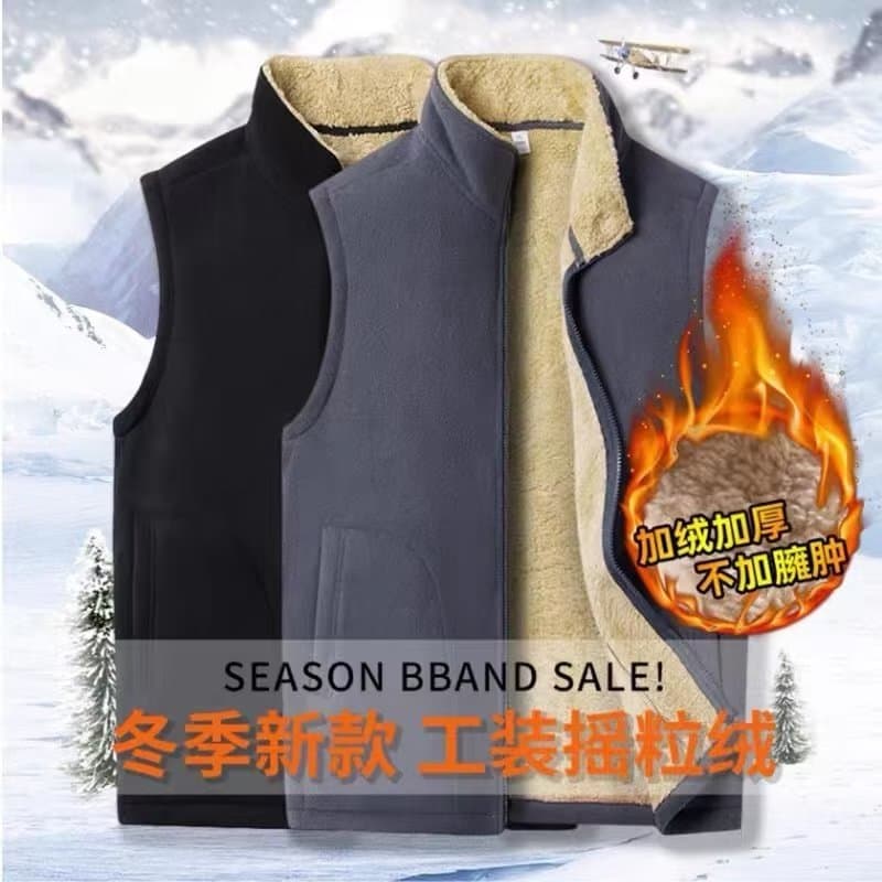 Men's Fleece Vest for Autumn and Winter, Warm and Insulating, Outdoor Sports Double-Sided Fleece Vest, Men's Jacket