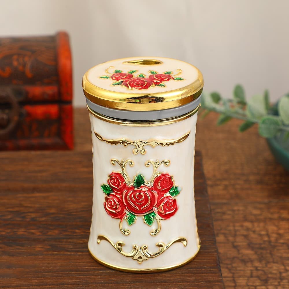 European Creative Light Luxury Toothpick Holder New Chinese Style Relief Rose Home Decoration Toothpick Tube Slim Waist Toothpick Holder