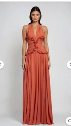 Island Resort Style Beach Skirt Halterneck V-Neck Backless Waist Long Skirt 2026 Summer New Women's Solid Color Dress