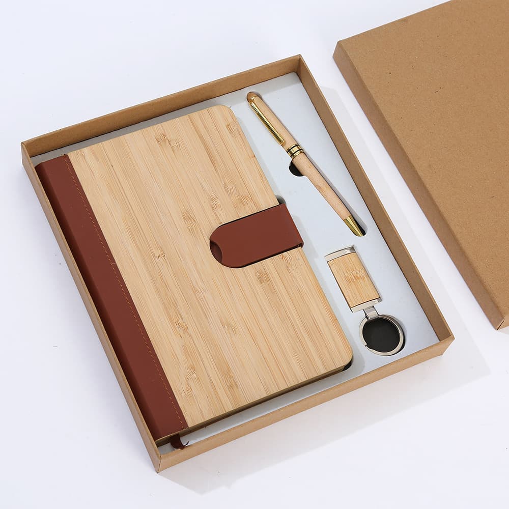 Custom Business Gift Box Notebook Set, Bamboo Notebook Gift Set, Notebook Gift Box Factory Wholesale