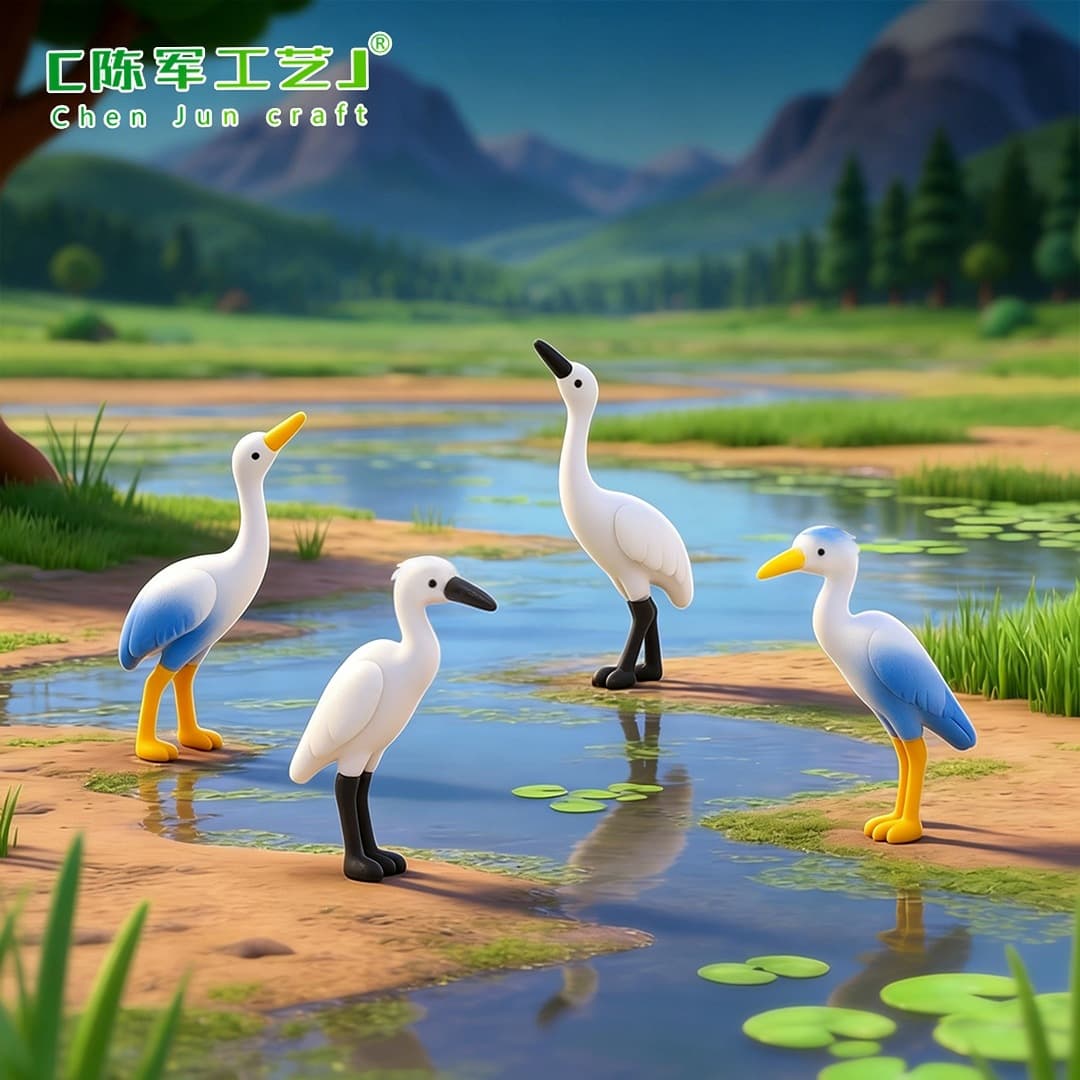 Micro landscape creative realistic egret heron small model doll gardening landscaping diy decoration accessories small ornaments