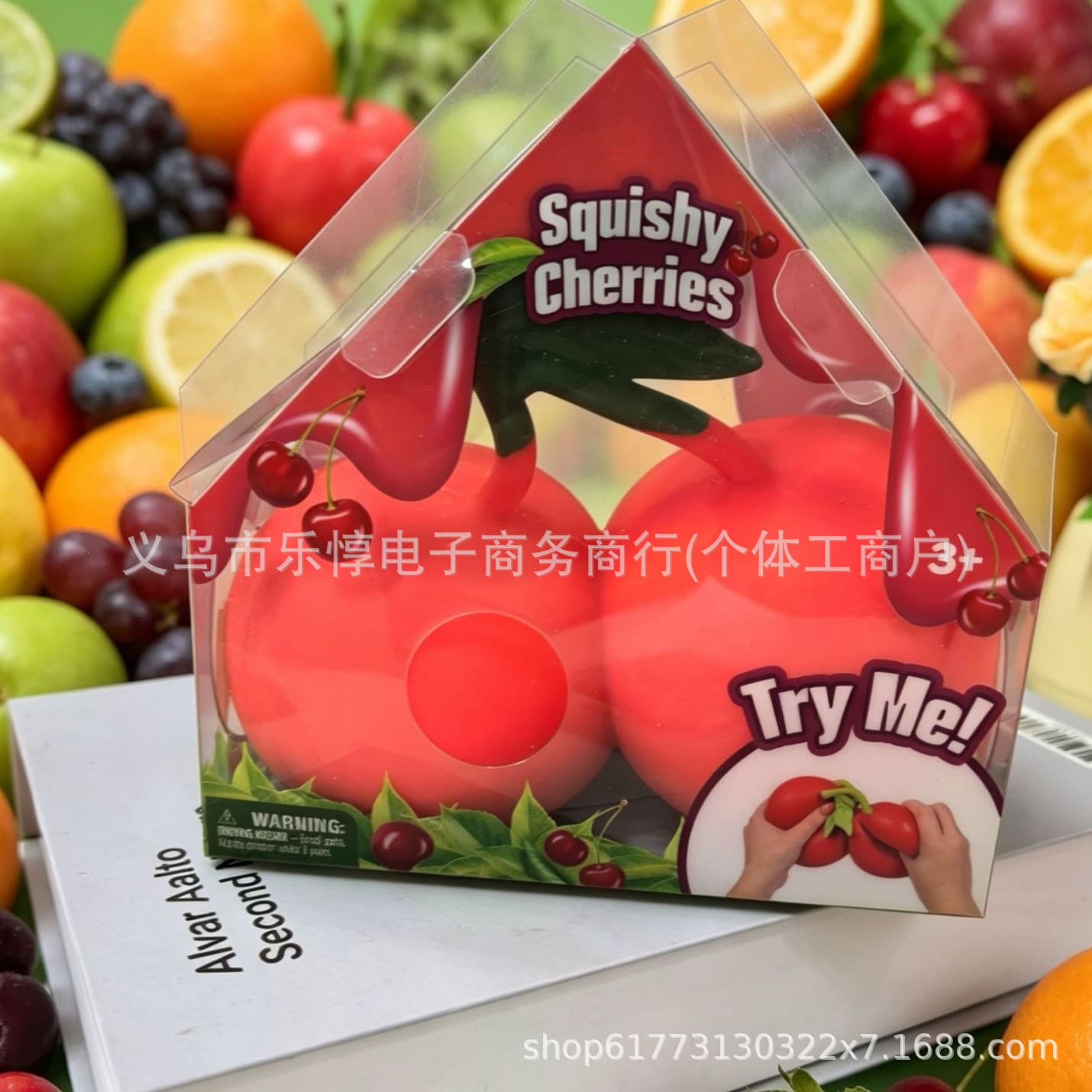 Cross-border New Product Squeezy Squeeze Cherries Cherry Stress Relief Toy Squeeze Toy Cherry Simulation
