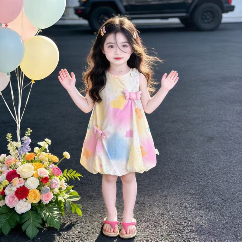 Girls Summer Dress 2026 New Style Baby Girl Summer Clothing Cotton Dress Fashionable Children Princess Dress