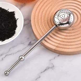 Wholesale 304 Stainless Steel Ball Tea Infuser, Household Retractable Tea Strainer, Tea Filter with Handle, Press-Type Tea Strainer
