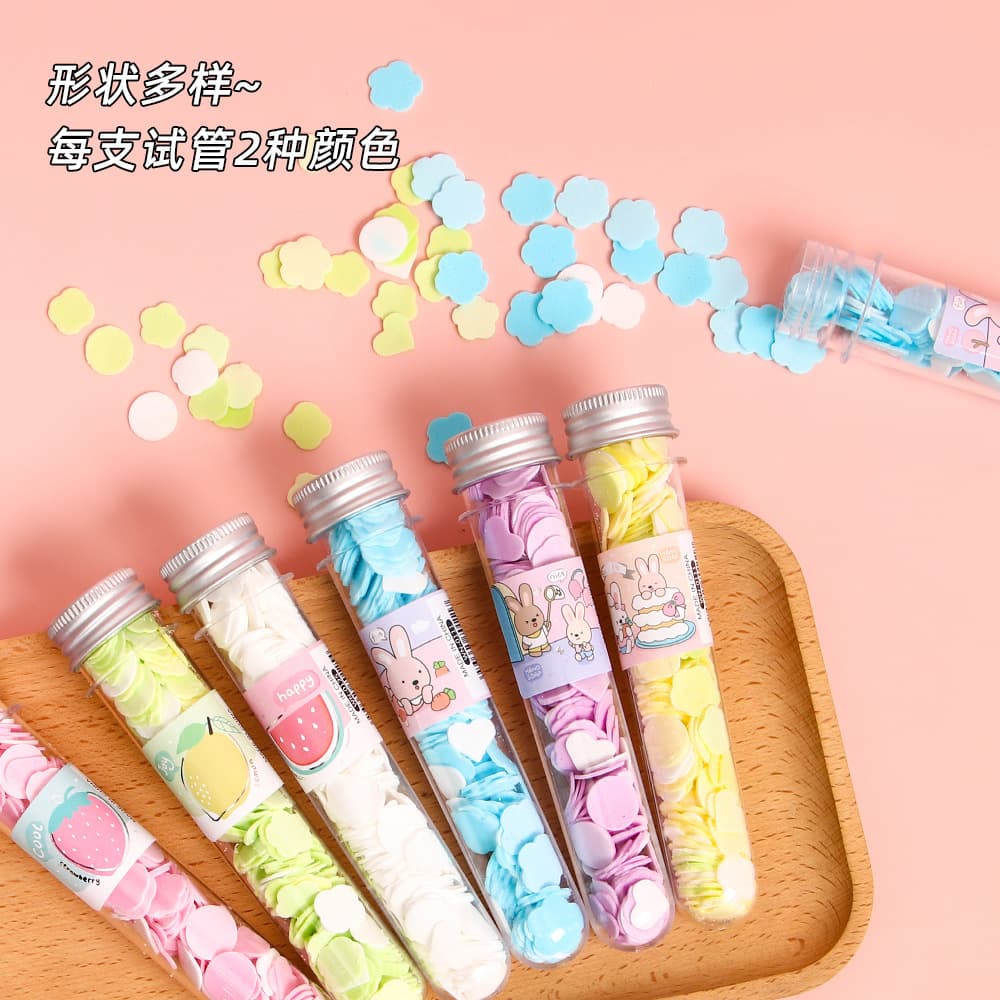 Portable Outdoor Hand Soap Paper Sheets - Travel Bottle Hand Washing Paper, Tube Flower-Shaped Disposable Soap