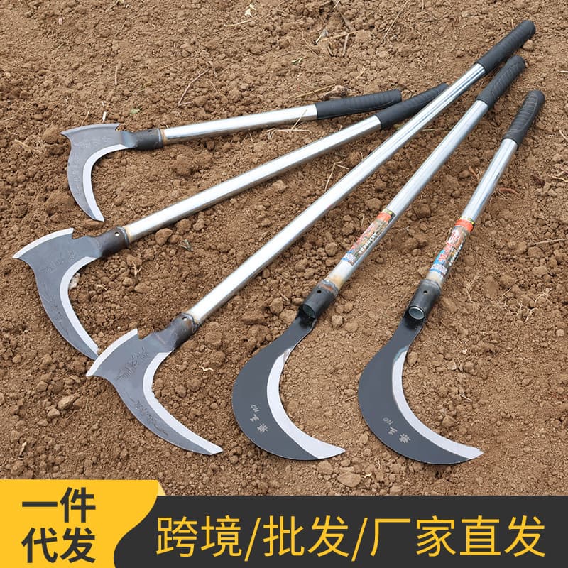 Sickle Farm Weeding Grass Cutter Rice Harvesting Stainless Steel Large Sickle Tree Cutting Dual-Purpose Wood Cutting Knife Small Sickle