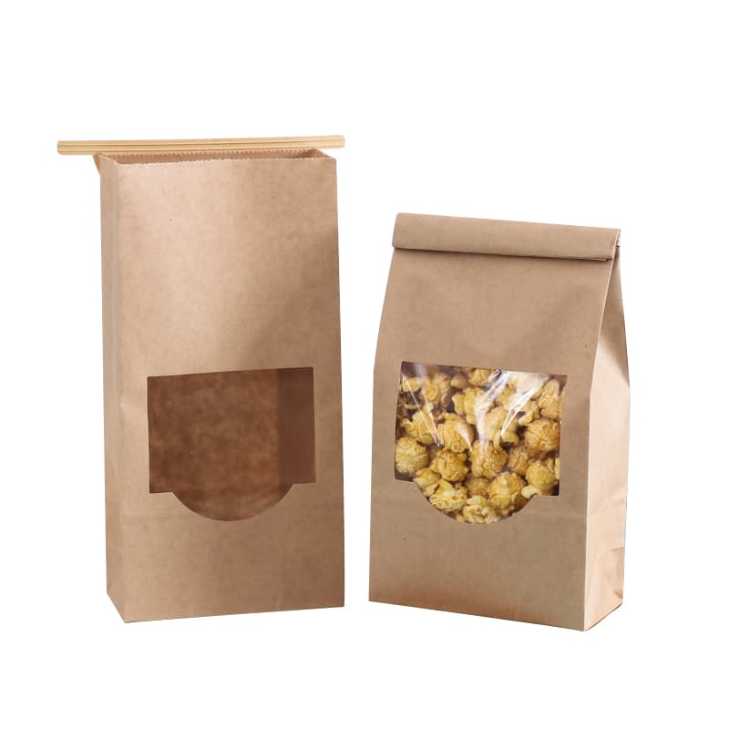 Toast bread bags, kraft paper bags, wire mesh self-sealing bags, snack and baked goods resealable bags with rolled edges and windows.
