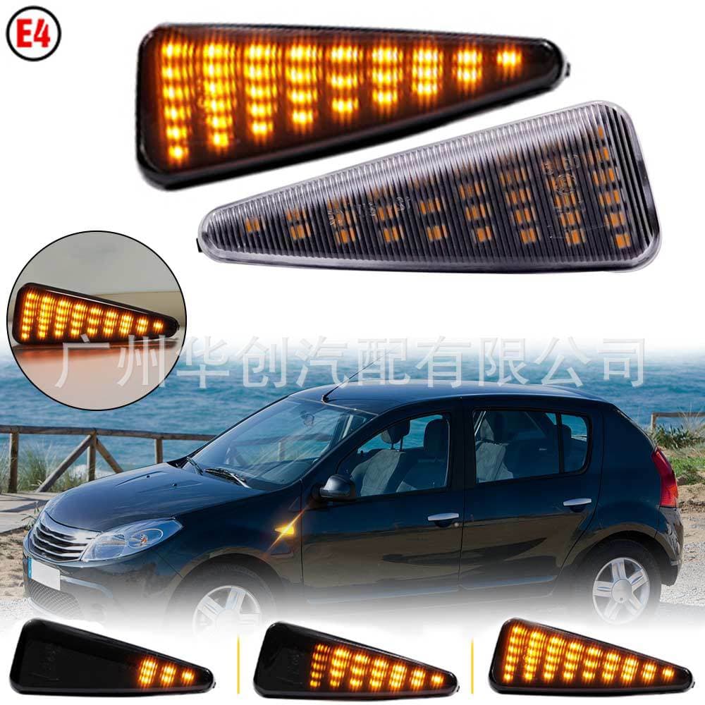Suitable for Dacia Sandero Car Fender LED Dynamic Sequential Side Light Signal Indicator Turn Signal Light