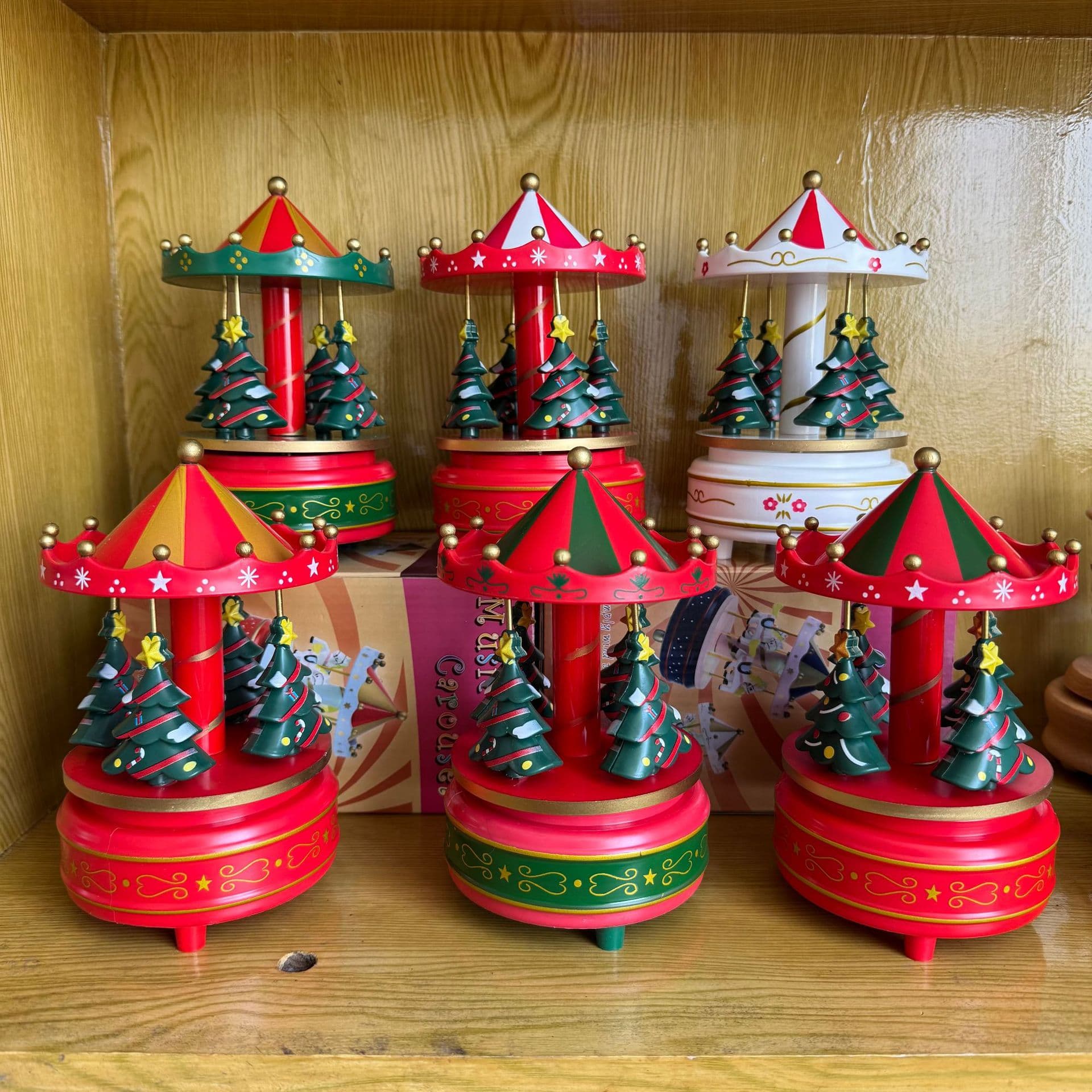 Christmas carousel, Christmas tree, music box, music box, creative gift ornaments, cross-border foreign trade hit