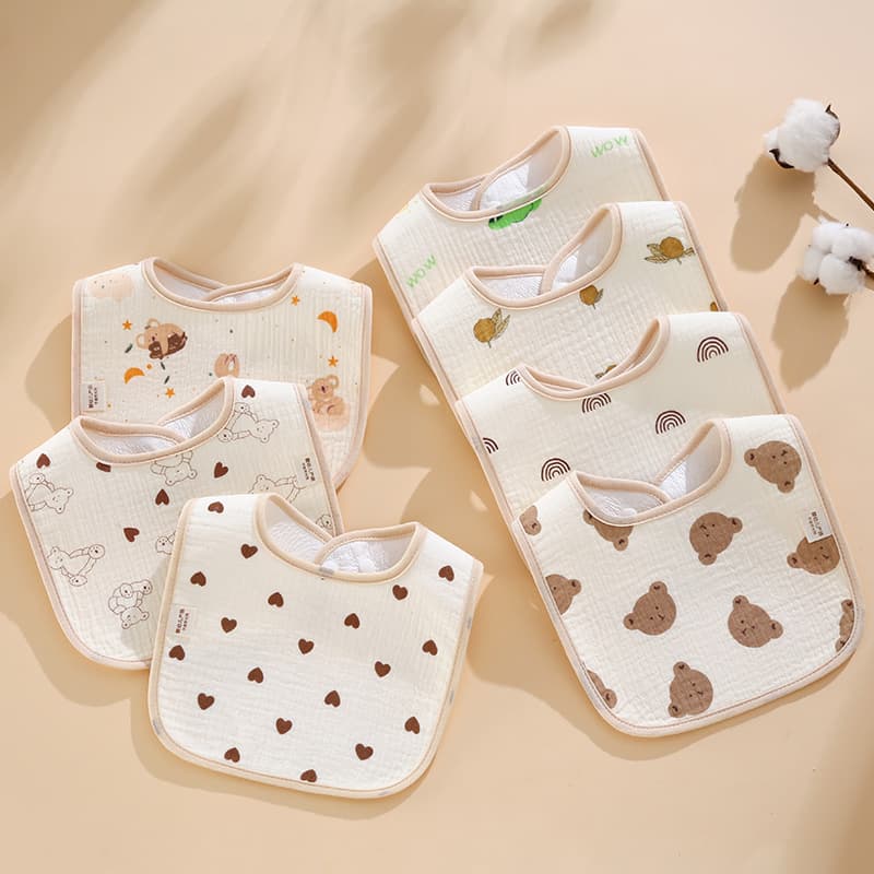 Newborn Baby U-Shaped Bib, Baby Saliva Towel, Pure Cotton Waterproof Bib for Boys and Girls, Children 0-2 Years Old, Spring and Summer