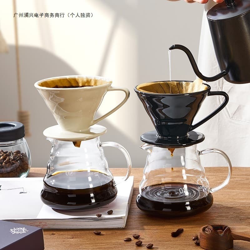 Coffee V60 Dripper Home Brewing Coffee Filter Funnel Sharing Carafe Drip Pot Pour Over Kettle