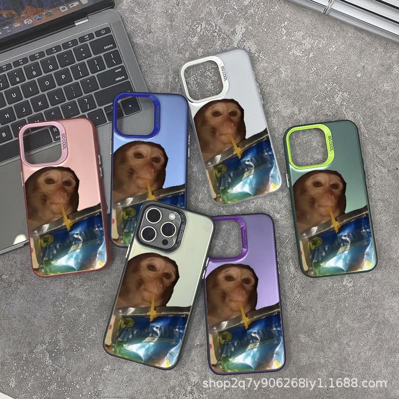 Monkey suitable for Apple 15 color silver iPhone14pro creative 13/11promax matte 16 protective case 78